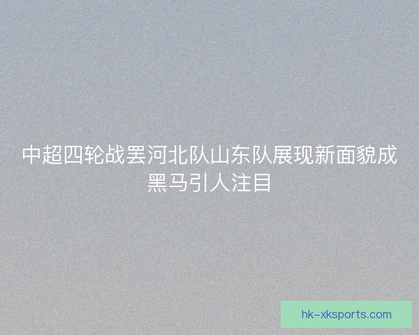 中超四轮战罢河北队山东队展现新面貌成黑马引人注目