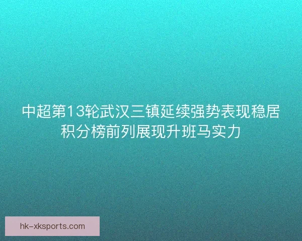 中超第13轮武汉三镇延续强势表现稳居积分榜前列展现升班马实力